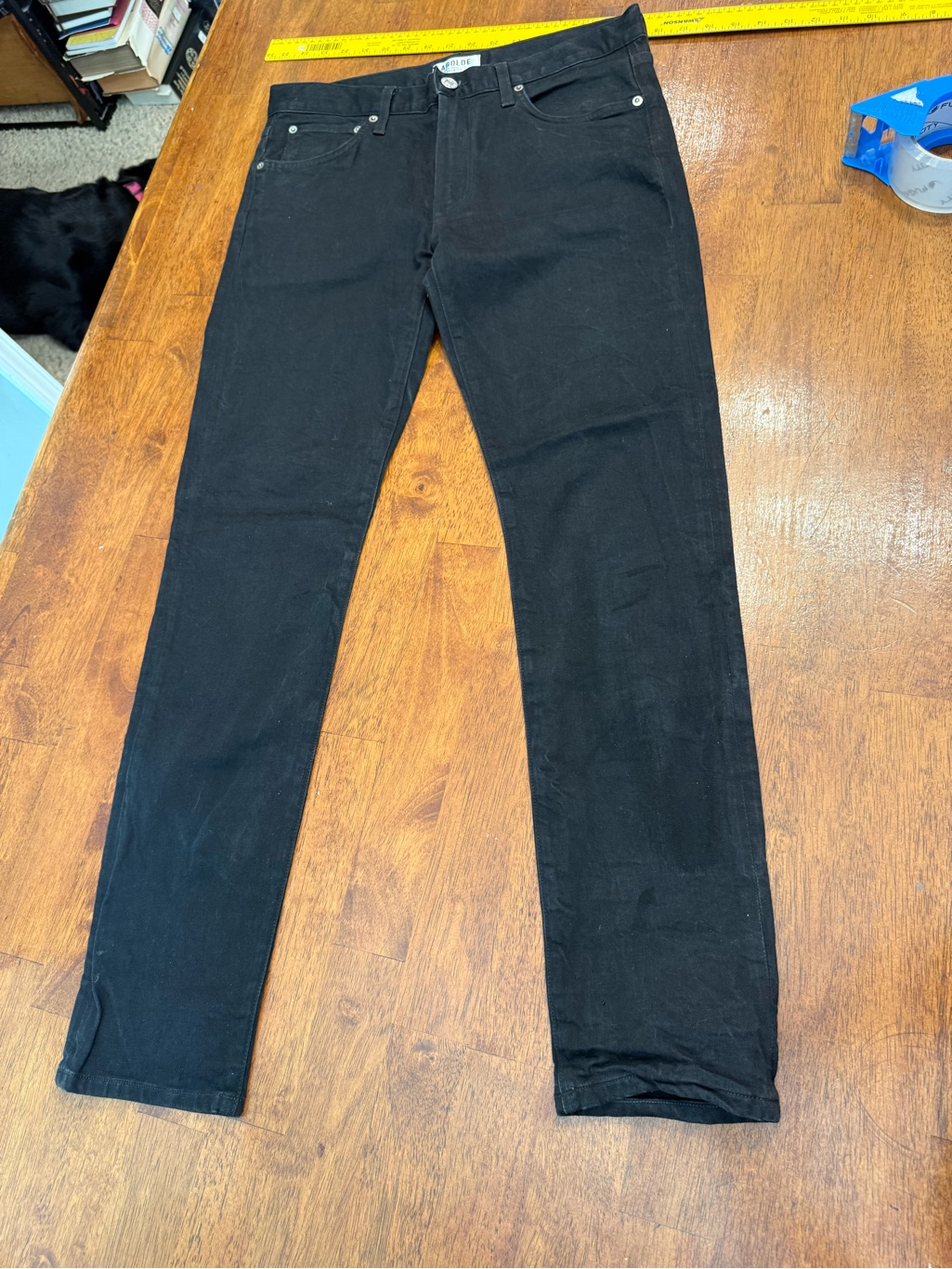 Agolde Denim Black Jeans Straight Slim Fit Size 32